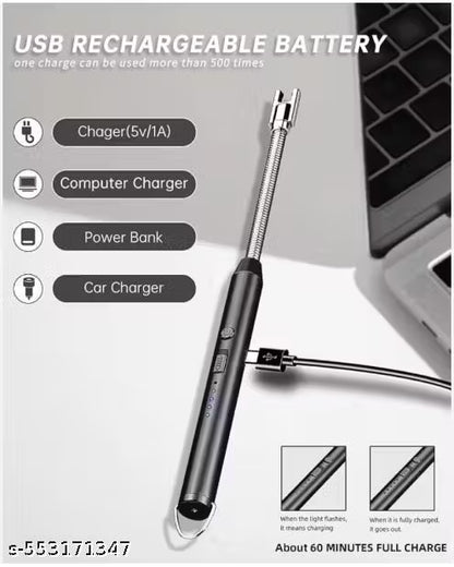 USB Rechargeable Electric Lighter – No Flame, No Hassle
